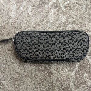 Coach Signature Black and Gray Cosmetic Bag/Eyeglass Case